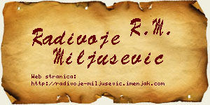 Radivoje Miljušević vizit kartica